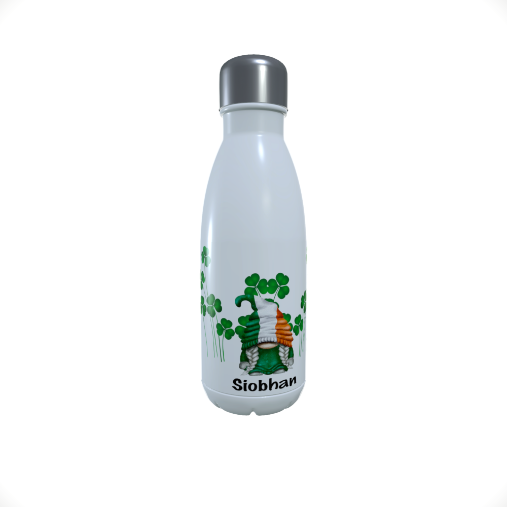 Patriotic Gnome Insulated Drinks Bottle, Irish Gnome Bottle